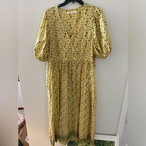 Christy Dawn Midi Dress in Yellow Size XL